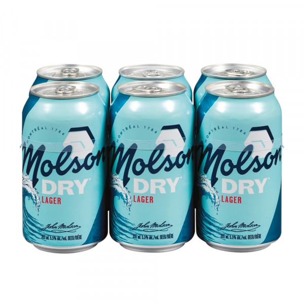 Molson Dry 5.5% Alcohol Beer / 啤酒 - 355mlx6 18 years old+