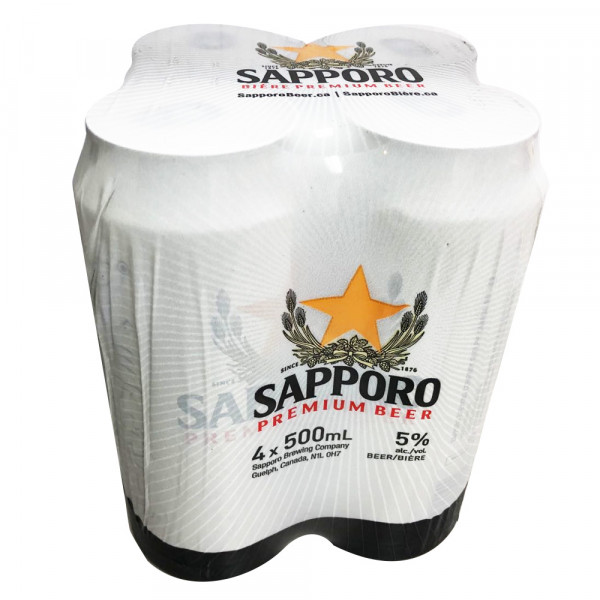 SAPPORO 5% Alcohol Beer / 啤酒 - 500mlx4 18 years old+