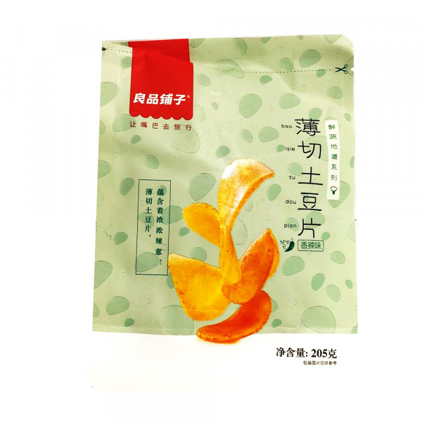 Bestore Thinly sliced potato chips (Spicy flavor) / 良品铺子薄切土豆片（香辣味）- 205g