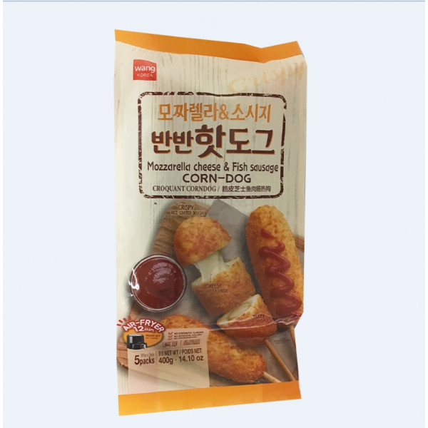 Mozzdrella Cheese & Fish Sausage Corn-Dog / 脆皮芝士鱼肉肠热狗 - 400g