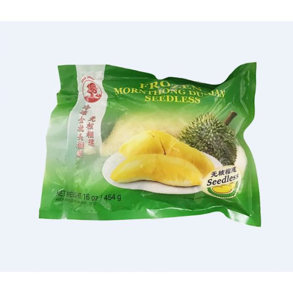 Frozen Mornthong Durian Seedless / 冷冻无核榴莲肉 - 454 g