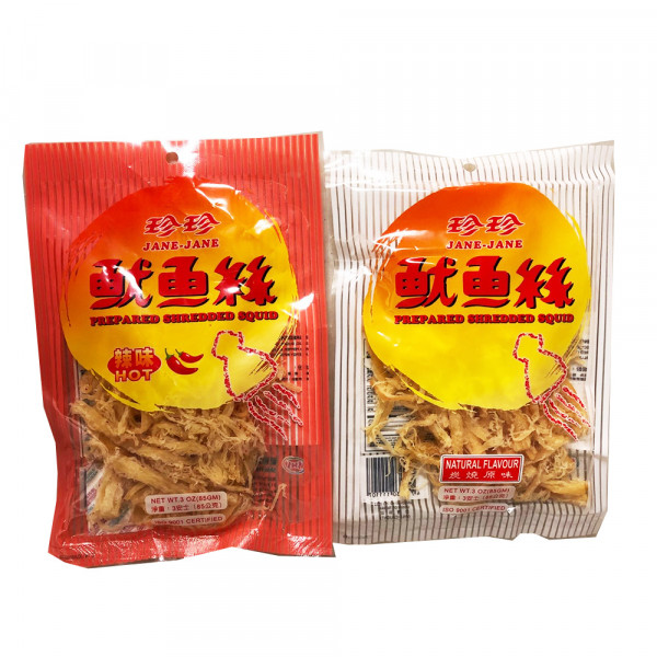 Jane-Jane Prepared Shredded Squid/ 珍珍鱿鱼丝 - 85 g