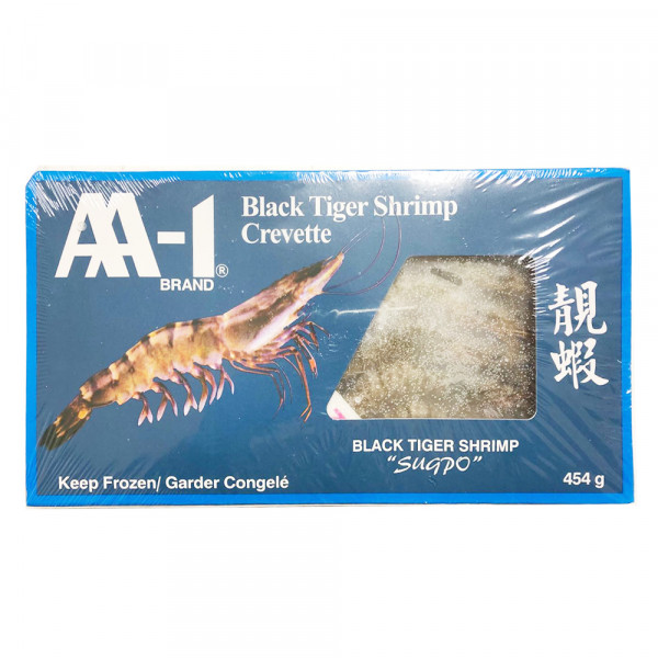 AA1 black tiger shrimp / 有头黑虎虾 - 454g
