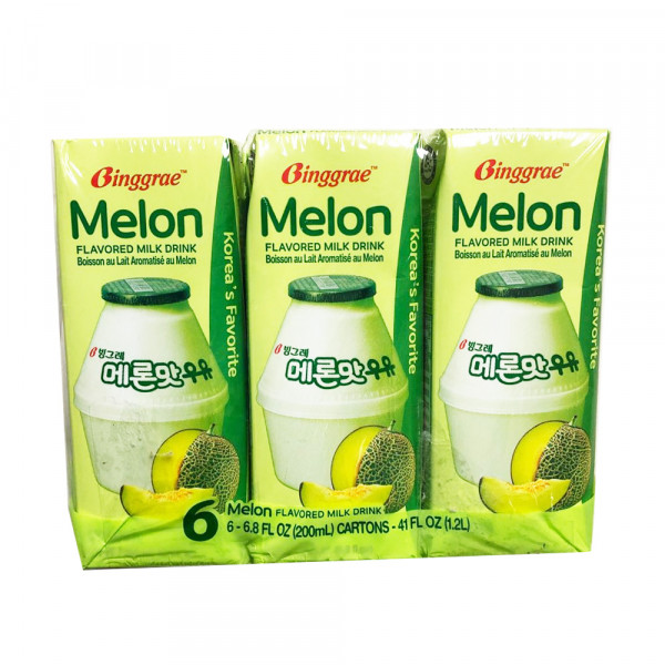 Binggrae Melon Flavour Milk Drink / Binggrae 甜瓜味牛奶饮料 - 6*200 mL