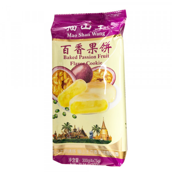 MaoShanWang Baked Passion Fruit Flavour Cookie / 猫山王百香果饼 -300g