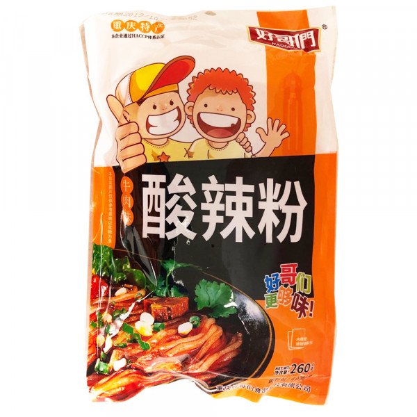 HaoGeMen Hot & Sououur Flavor Instant Vermicelli - Beef / 好哥们牛肉味酸辣粉 - 260g 