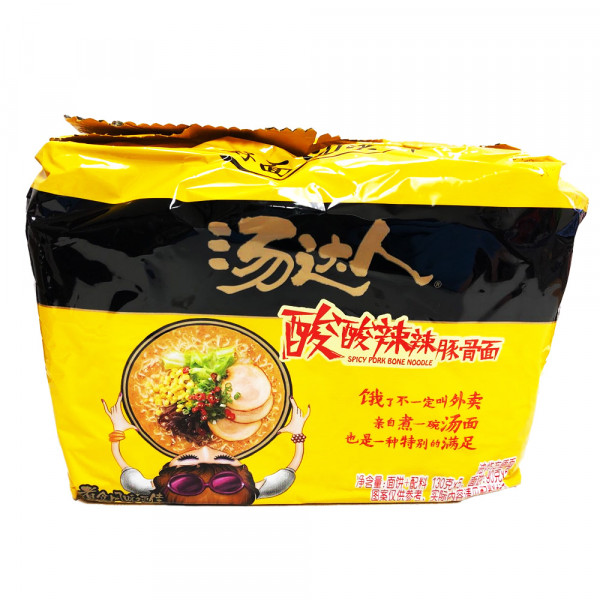 TangDaren Tonkotsu Ramen （Hot and sour） / 汤达人酸辣豚骨面- 5*130 g