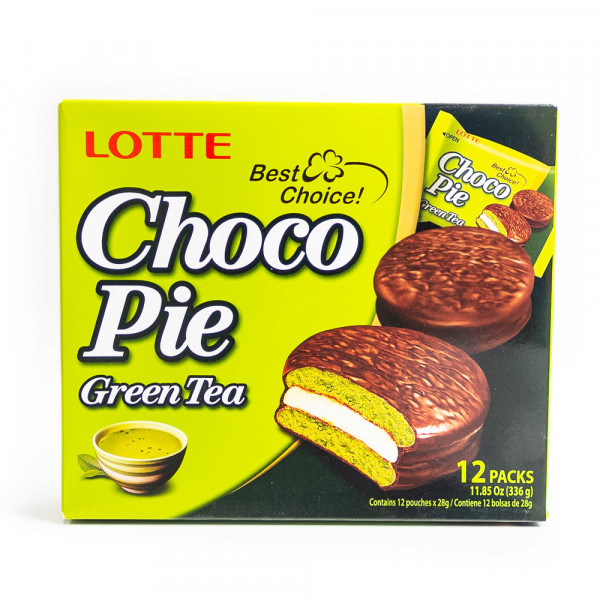 LOTTE Choco-pie Green Tea /LOTTE 巧克力派--绿茶味 336g